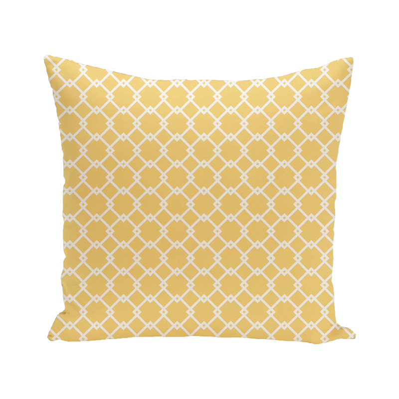 Link Lock Outdoor Square Pillow Cover & Insert, Lemon, 20" H x 20" W