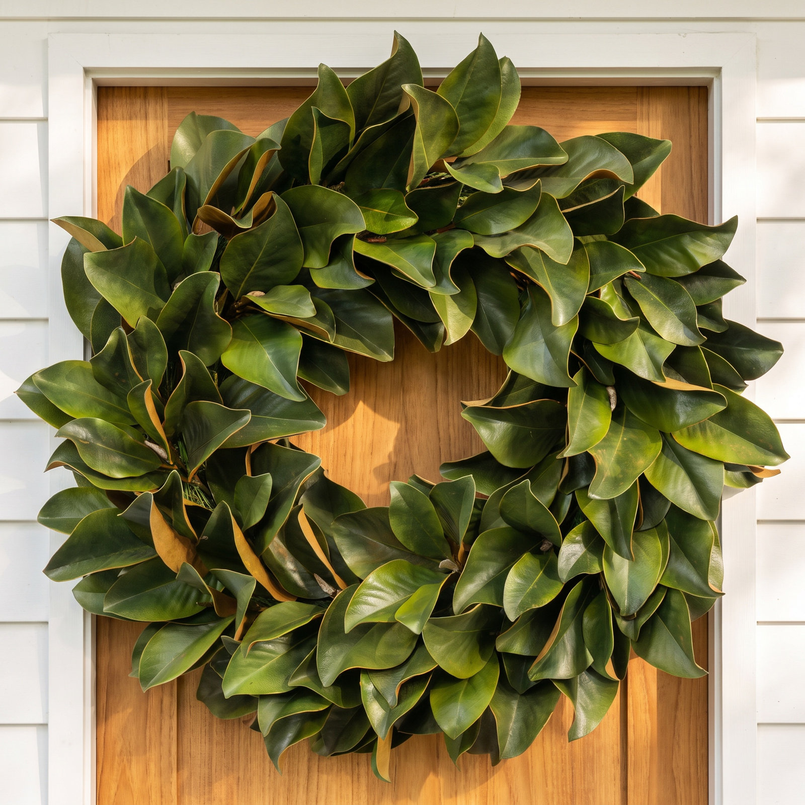 Faux Magnolia Polyester Wreath, 30"