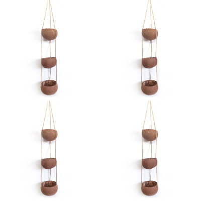 Rainforest Bowls 3-Tier Coconut Hanging Planter