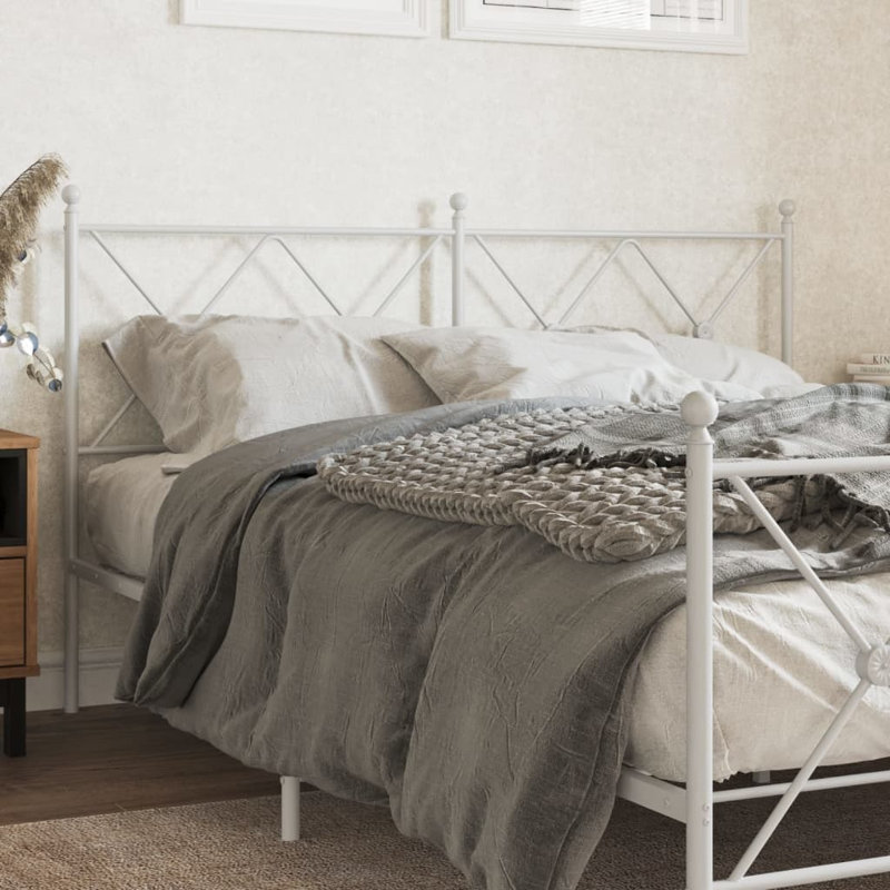Anzor Metal Headboard, Kingsize - 160 x 200 cm, White