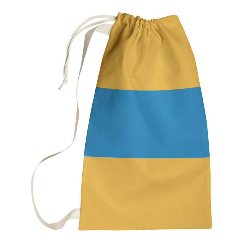 Oklahoma Laundry Hamper with Handles, Large ( 36" x 28" x 1.5"), Yellow/Blue/Yellow