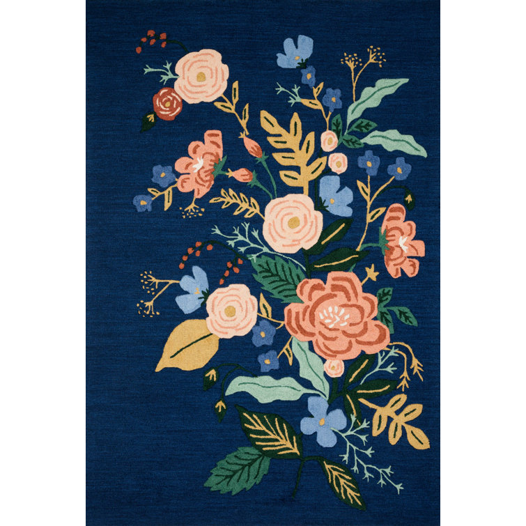 Rifle Paper Co. x Loloi Les Fleurs LES-04 Indigo Mult Rug