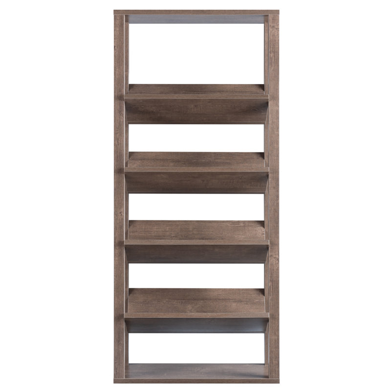 Bibliothèque à 5 tablettes en bois Hafner, Noyer