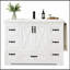 Meuble-lavabo de salle de bain avec lavabo, 7 tiroirs de rangement, tablette réglable et barre à serviettes latérale-260777719