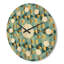 Horloge murale en bois doré et bleu Dynamics V - Mid-Century-63891392