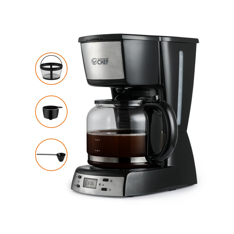 Cafetière numérique programmable 12 tasses CHM Series - noir / acier inoxydable