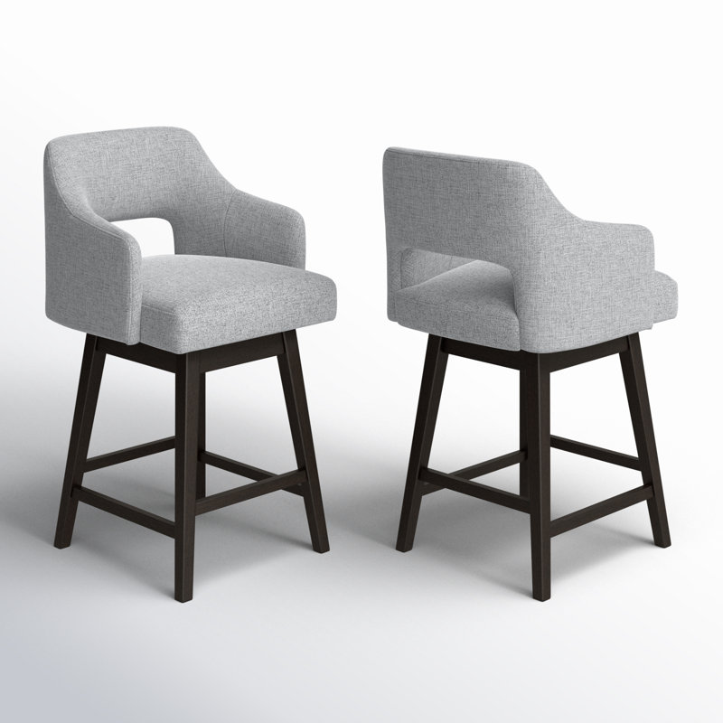 Bethine Swivel 26'' Counter Stool, White (Multi-colored)
