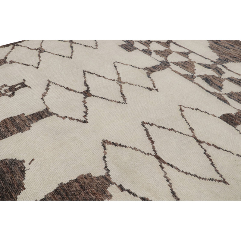 Moroccan Handmade Kilim Silk Geometric Area Rug, Square 4'