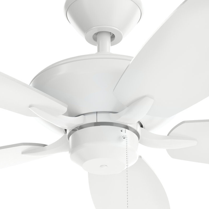 52'' Ceiling Fan, Matte White with Khaki Blade