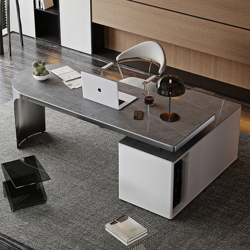 Bureau de direction Armani, H 29,53 po x l 62,99 po x P 27,56 po, Cabinet de gauche, Métal industriel