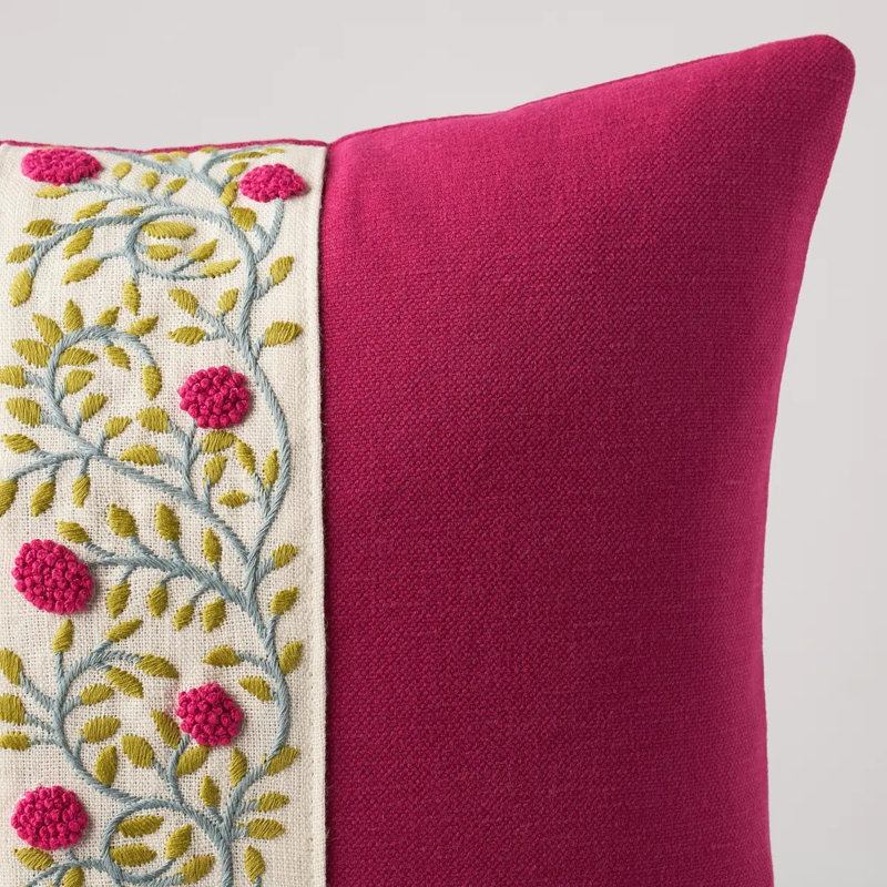 Ashoka Square Throw Pillow, 18" x 18", Citron/Blue