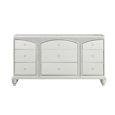 Luxurious Platinum-Finished Dresser For Stylish Bedroom Enhancement