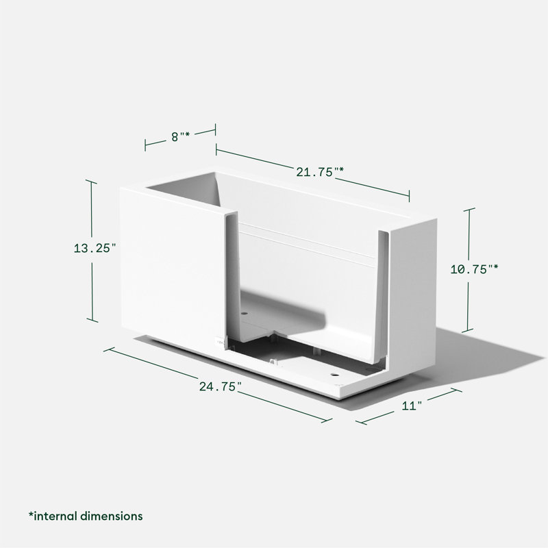White Recycled Plastic Long Box Planter 25"