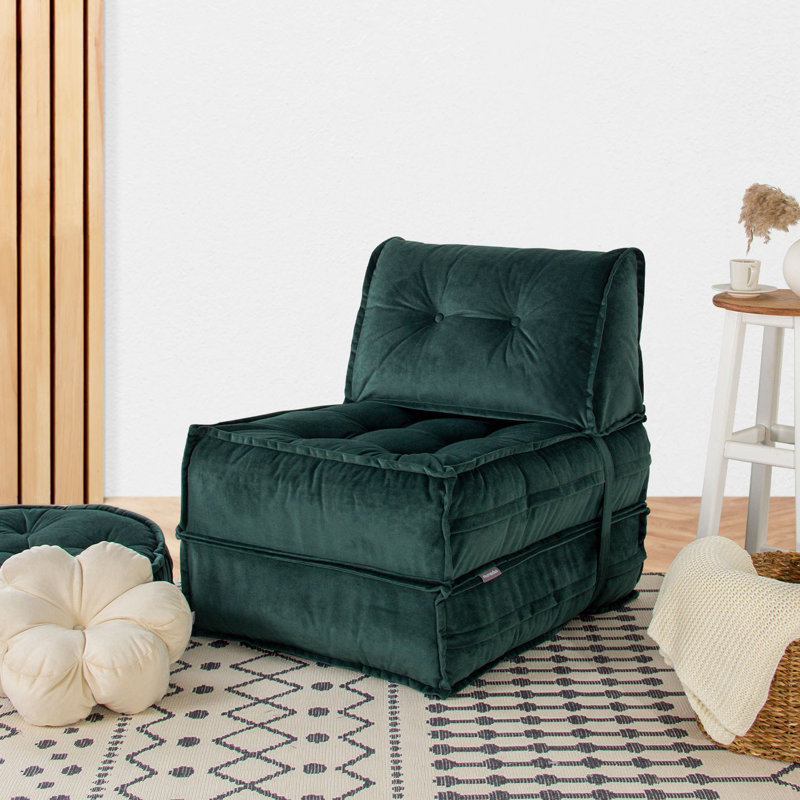 Allinson 65cm Upholstered Futon, Petrol Green