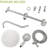 Brushed Nickel Shower Assembly - 10 Inch Round Top & Handheld 2 Heads, 5 Outlet Modes Massage, Bubbly, Rain, Rain&Bubbly, Rain&Massage Wall Mounted, G1/2 Inlet, Us Plumbing Fit For Spray Patterns-125519008