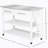 Kitchen Island with Stainless Steel Top, Open Shelves, Drawers, Gray