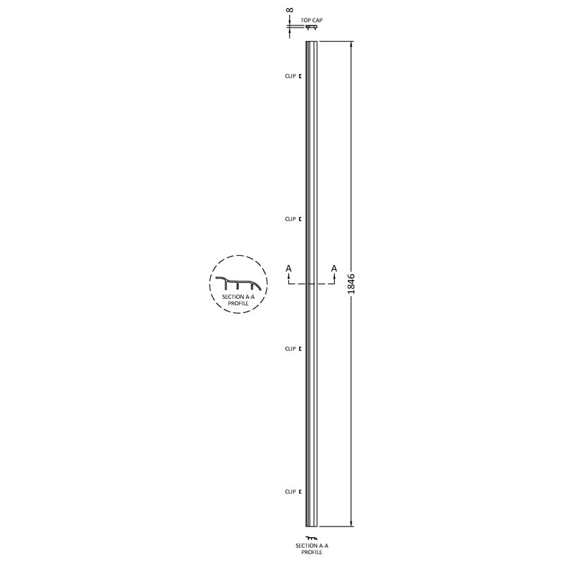 Pacific 1850Mm Shower Enclosure Screw Cover Kit - Chrome