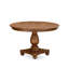 L'ensemble de salle à manger 7 pièces comprend une table ronde et 6 chaises en similicuir gris foncé avec dossier élégant, finition noyer antique.-722710626-722710625-722710653