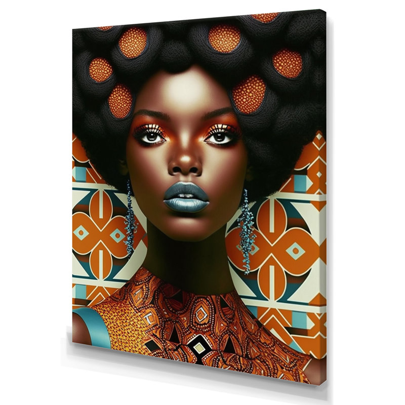 «Avant-Garde Elegant African Woman VI», reproduction sur toile, H 40 po x l 30 po x P 1,5 po, Toile tendue