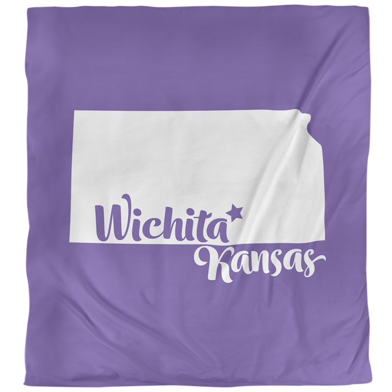 Housse de couette simple wichita Kansas, Polyester brossé, Housse de couette pour très grand lit, Bleu sarcelle
