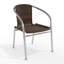 Chaise empilable en aluminium et rotin pour restaurant d'intérieur et d'extérieur