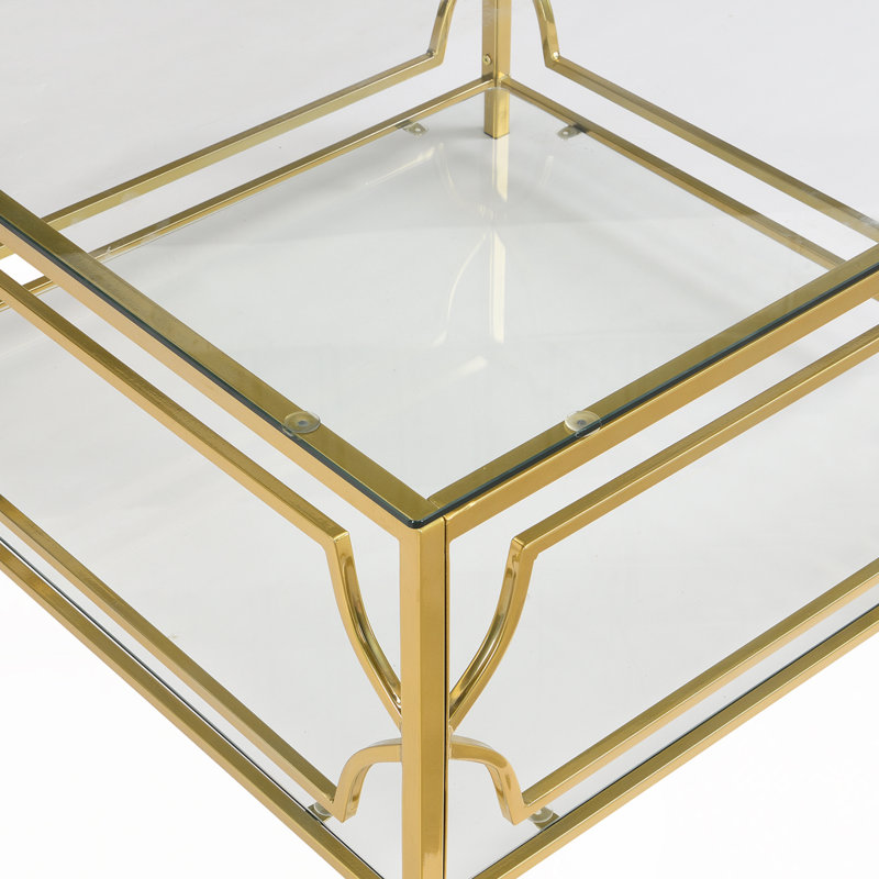 Square Glass Coffee Table, Transparent