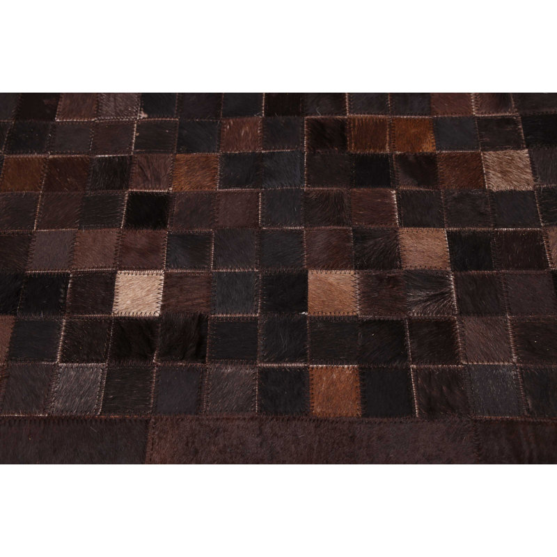 Cowhide Patchwork Brown Rug 8'1" x 10'0"