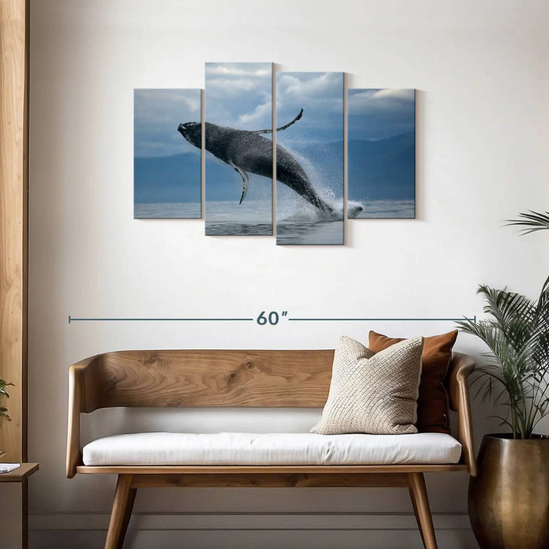 Brampt Breaching Humpback Whale, 27" H x 43" W
