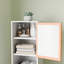 Armoire de rangement pour salle de bain étroite 65 "avec portes en lattes de bambou