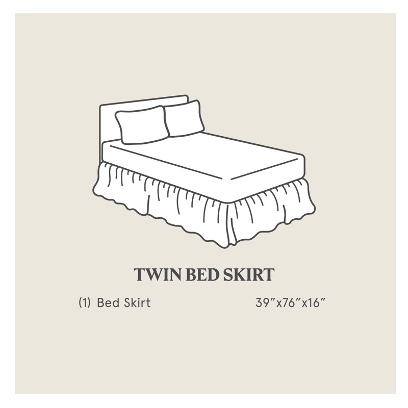 Heather Blue Twin Velvet Bed Skirt with Polyester Decking