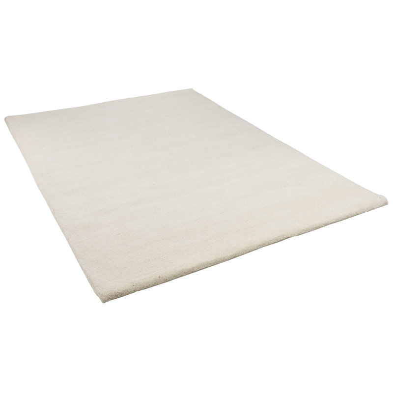 Pinero Solid Colour Wool Hand Woven Area Rug, Rectangle 140 x 200cm
