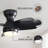 23 Inch Bedroom Ceiling Fan With 3 ABS Blades Remote Control DC Motor Black With 18W Led Light