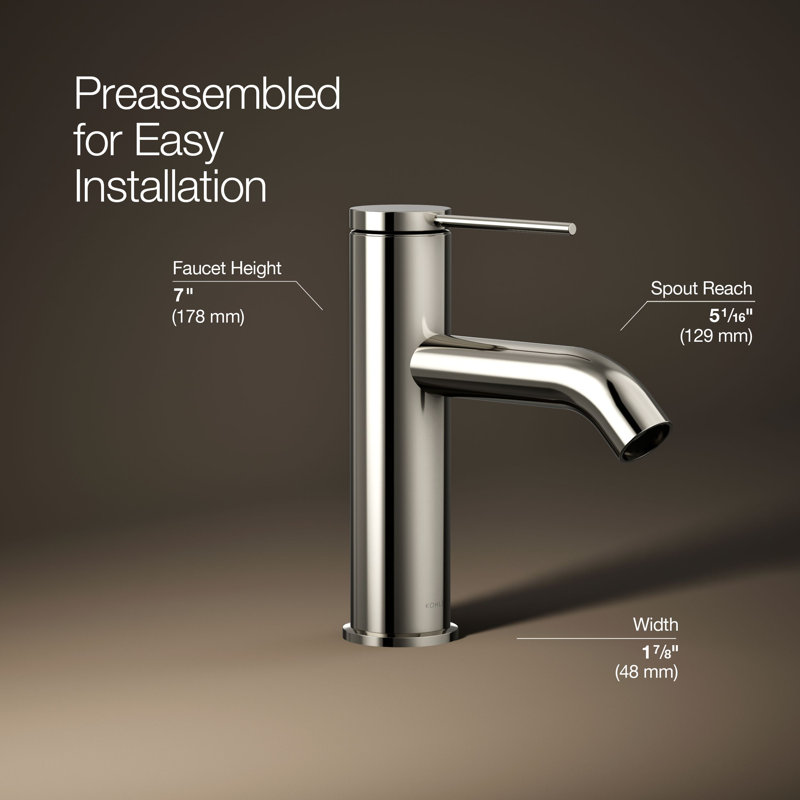 Components Single-Handle Bathroom Sink Faucet, Polished Nickel