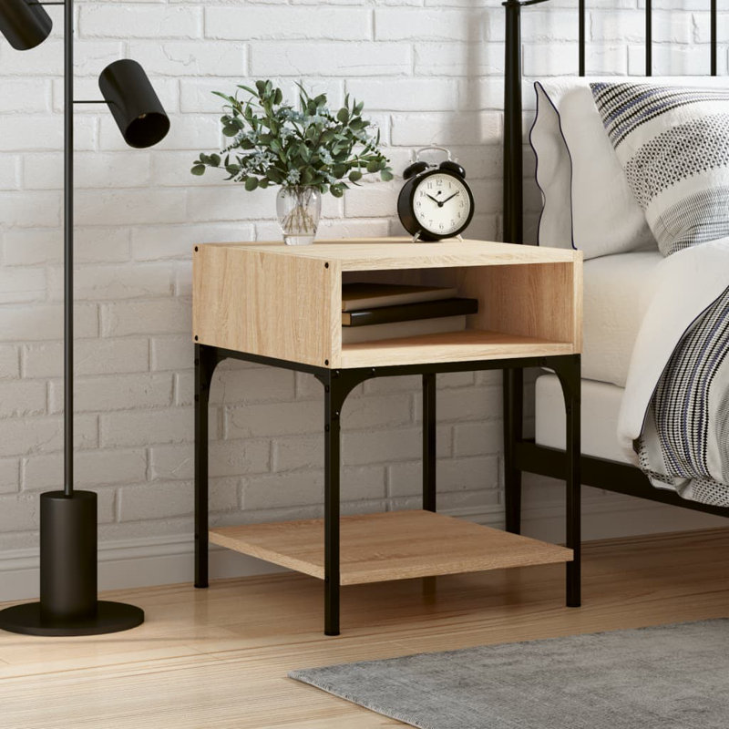 Ahniya 40cm W Manufactured Wood Bedside Table, Sonama oak, Individual