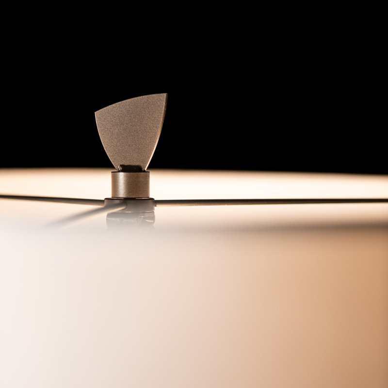 Volterra Table Lamp  - Natural Anna Linen Shade, Dark Smoke