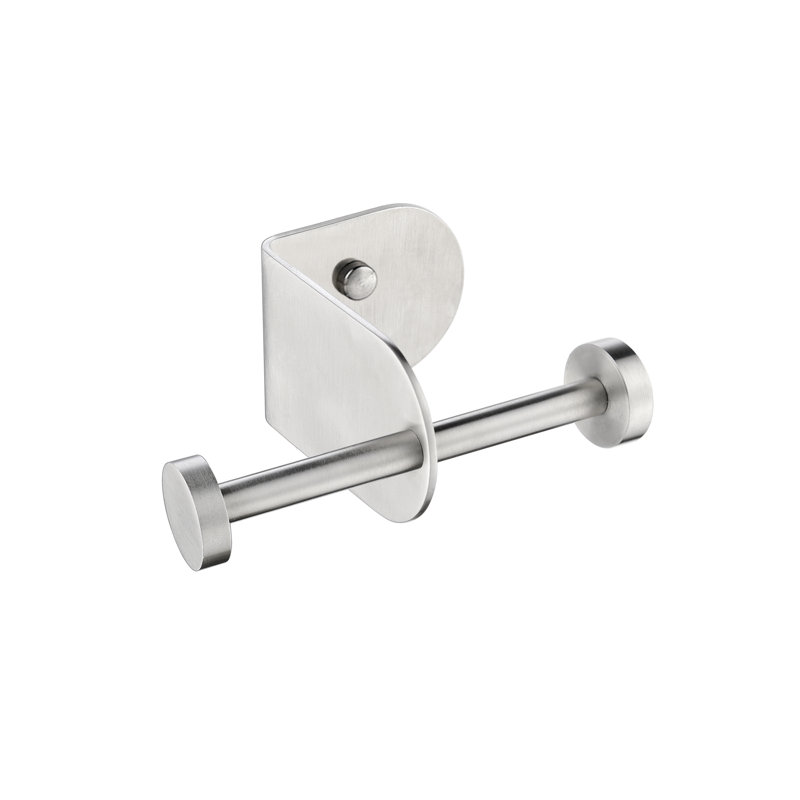 Double Wall Mounted Robe Hook, Polished Satin