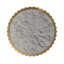 39.5" Round Faux Marble Coffee Table with Brushed Gold Drum Base