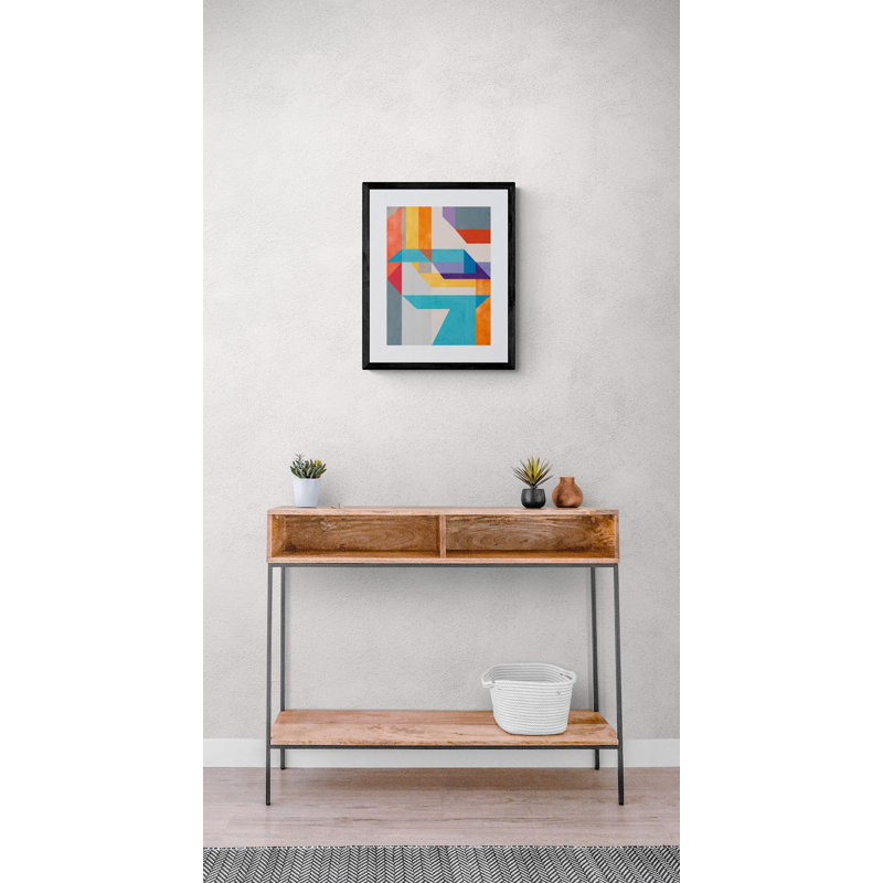 Geometric Construction Print by Angel Estevez, Black Framed Canvas, 33" H x 25" W
