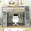Lit mezzanine simple gris avec bureau, tablettes et escalier de rangement durable-1755786858-1755786859