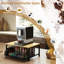 Porte-tiroir à dosettes de café, support de rangement pour machine à café, organisateur de comptoir de bar à café pour la cuisine avec tiroir et panier en fil métallique - Tablette en bois franc robuste pour cafetière - Design peu encombrant - noir