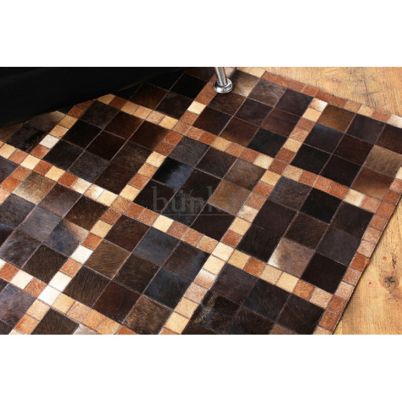 Mckinney Geometric Cowhide Area Rug, Rectangle 150 x 210cm