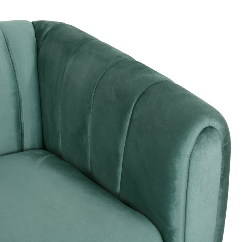 Canapé 77,25 po, Velours turquoise