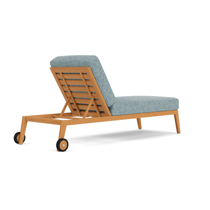 Alpine Outdoor Teak Chaise Lounge, Serene Ocean