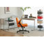 Fauteuil de bureau orange en velours orange avec accoudoirs croisés - élégant, confortable et ergonomique pour le bureau à domicile, les jeux et le maquillage