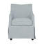 Chaise rembourrée avec accoudoirs et roulettes cachées-62636653