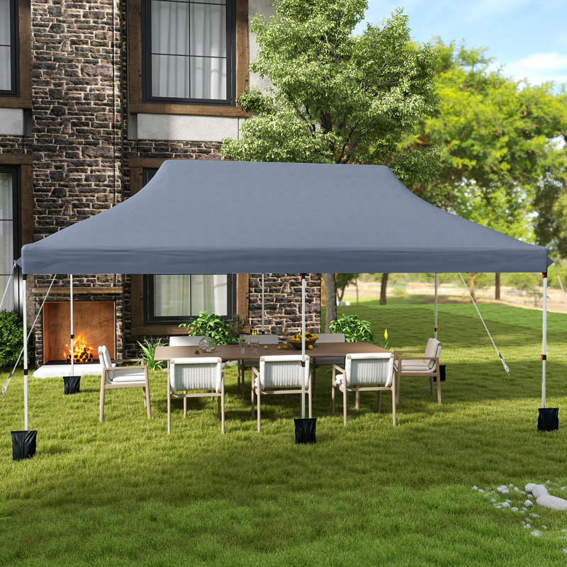 3M X 6M Pop-Up Canopy Tent Folding Instant Sun Shelter W/ Carrying Bag, Grey