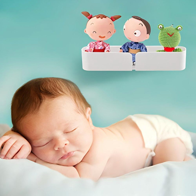 Bedside Shelf Caddy Basket Pocket Organizer To Storage Remotes,Tablet Cellphone Charging,Clock- Stick On Adhesive Tapes & Nails Install Offered (1 Pcs)