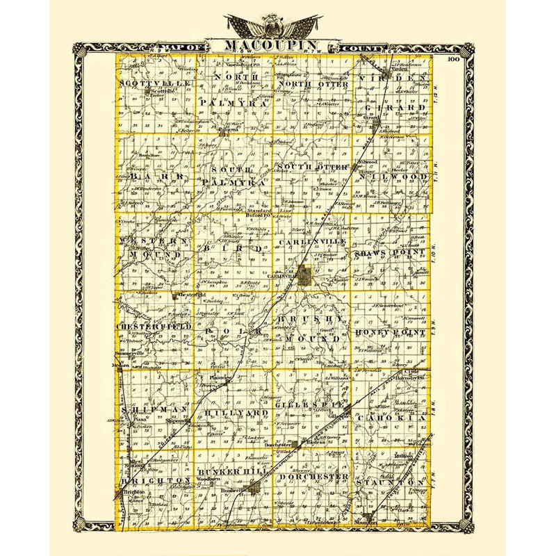 Art sur toile tendue Lark Manor ™ Warner Gallery: Macoupin Illinois Landowner, Warner 1870