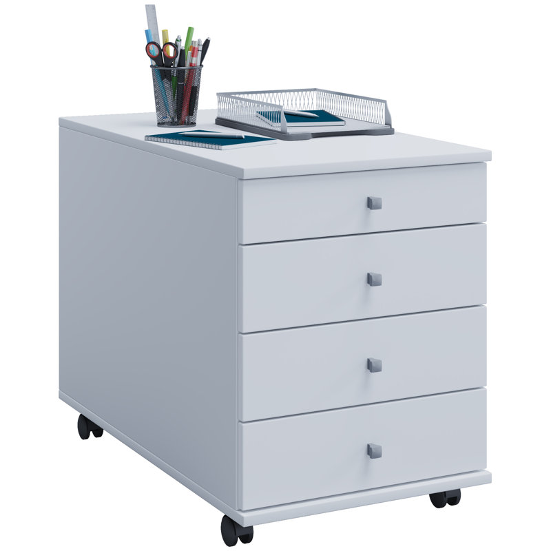 Rayiona 42cm Wide File Cabinet, 75cm H x 42cm W x 57cm D, White