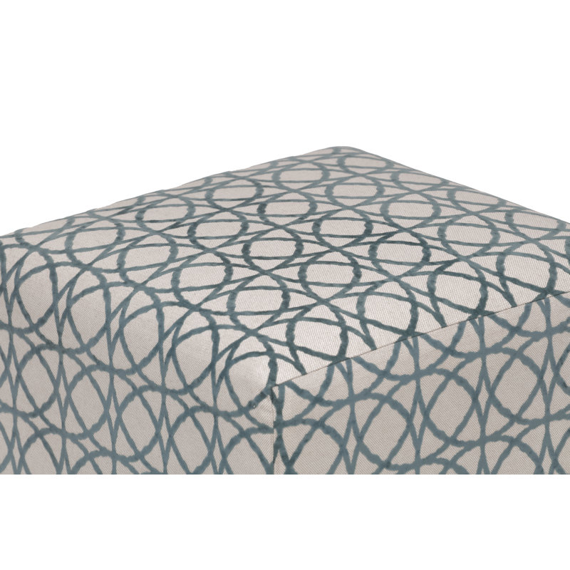 Dalery Upholstered Ottoman, Natural/Lagoon 100% Polyester